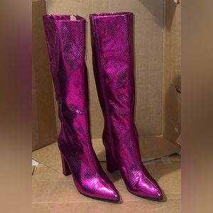 Pink metallic boots